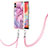 Funda Silicona Gel Goma Patron de Moda Carcasa con Acollador Cordon Lanyard YB7 para Samsung Galaxy F04