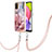 Funda Silicona Gel Goma Patron de Moda Carcasa con Acollador Cordon Lanyard YB7 para Samsung Galaxy M02s