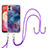 Funda Silicona Gel Goma Patron de Moda Carcasa con Acollador Cordon Lanyard YB7 para Samsung Galaxy M04