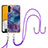 Funda Silicona Gel Goma Patron de Moda Carcasa con Acollador Cordon Lanyard YB7 para Samsung Galaxy Quantum4 5G