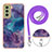 Funda Silicona Gel Goma Patron de Moda Carcasa con Acollador Cordon Lanyard YB7 para Samsung Galaxy S21 FE 5G