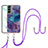 Funda Silicona Gel Goma Patron de Moda Carcasa con Acollador Cordon Lanyard YB7 para Samsung Galaxy S22 5G