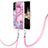 Funda Silicona Gel Goma Patron de Moda Carcasa con Acollador Cordon Lanyard YB7 para Samsung Galaxy S24 5G