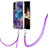 Funda Silicona Gel Goma Patron de Moda Carcasa con Acollador Cordon Lanyard YB7 para Samsung Galaxy S24 Plus 5G