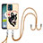 Funda Silicona Gel Goma Patron de Moda Carcasa con Acollador Cordon Lanyard YB8 para Motorola Moto E13