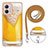 Funda Silicona Gel Goma Patron de Moda Carcasa con Acollador Cordon Lanyard YB8 para Motorola Moto G53j 5G