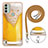 Funda Silicona Gel Goma Patron de Moda Carcasa con Acollador Cordon Lanyard YB8 para Nokia C31