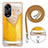 Funda Silicona Gel Goma Patron de Moda Carcasa con Acollador Cordon Lanyard YB8 para Oppo A98 5G