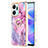 Funda Silicona Gel Goma Patron de Moda Carcasa con Anillo de dedo Soporte Y01B para Huawei Honor X7a