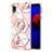 Funda Silicona Gel Goma Patron de Moda Carcasa con Anillo de dedo Soporte Y02B para Samsung Galaxy A01 Core