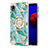 Funda Silicona Gel Goma Patron de Moda Carcasa con Anillo de dedo Soporte Y02B para Samsung Galaxy A01 Core