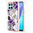 Funda Silicona Gel Goma Patron de Moda Carcasa con Anillo de dedo Soporte Y03B para Huawei Honor X6