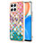 Funda Silicona Gel Goma Patron de Moda Carcasa con Anillo de dedo Soporte Y03B para Huawei Honor X8 4G