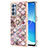 Funda Silicona Gel Goma Patron de Moda Carcasa con Anillo de dedo Soporte Y03B para Oppo Reno6 Pro 5G