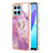 Funda Silicona Gel Goma Patron de Moda Carcasa con Anillo de dedo Soporte Y05B para Huawei Honor X6