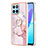 Funda Silicona Gel Goma Patron de Moda Carcasa con Anillo de dedo Soporte Y05B para Huawei Honor X6