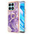 Funda Silicona Gel Goma Patron de Moda Carcasa con Anillo de dedo Soporte Y05B para Huawei Honor X8a 4G