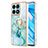 Funda Silicona Gel Goma Patron de Moda Carcasa con Anillo de dedo Soporte Y05B para Huawei Honor X8a 4G