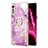 Funda Silicona Gel Goma Patron de Moda Carcasa con Anillo de dedo Soporte Y05B para LG Velvet 4G