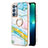 Funda Silicona Gel Goma Patron de Moda Carcasa con Anillo de dedo Soporte Y05B para Oppo Reno6 Pro 5G