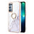 Funda Silicona Gel Goma Patron de Moda Carcasa con Anillo de dedo Soporte Y05B para Oppo Reno6 Pro+ Plus 5G