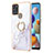 Funda Silicona Gel Goma Patron de Moda Carcasa con Anillo de dedo Soporte Y05B para Samsung Galaxy A21s