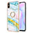 Funda Silicona Gel Goma Patron de Moda Carcasa con Anillo de dedo Soporte Y05B para Xiaomi Redmi 9A