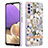 Funda Silicona Gel Goma Patron de Moda Carcasa con Anillo de dedo Soporte Y06B para Samsung Galaxy A13 4G