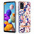 Funda Silicona Gel Goma Patron de Moda Carcasa con Anillo de dedo Soporte Y06B para Samsung Galaxy A21s