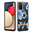 Funda Silicona Gel Goma Patron de Moda Carcasa con Anillo de dedo Soporte Y06B para Samsung Galaxy F02S SM-E025F