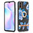 Funda Silicona Gel Goma Patron de Moda Carcasa con Anillo de dedo Soporte Y06B para Xiaomi Redmi 9A