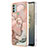 Funda Silicona Gel Goma Patron de Moda Carcasa con Anillo de dedo Soporte YB1 para Nokia C31