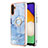 Funda Silicona Gel Goma Patron de Moda Carcasa con Anillo de dedo Soporte YB1 para Samsung Galaxy Quantum4 5G