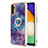 Funda Silicona Gel Goma Patron de Moda Carcasa con Anillo de dedo Soporte YB1 para Samsung Galaxy Quantum4 5G