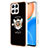 Funda Silicona Gel Goma Patron de Moda Carcasa con Anillo de dedo Soporte YB2 para Huawei Honor X8 4G