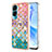 Funda Silicona Gel Goma Patron de Moda Carcasa con Anillo de dedo Soporte YB3 para Huawei Honor 90 Lite 5G