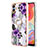 Funda Silicona Gel Goma Patron de Moda Carcasa con Anillo de dedo Soporte YB3 para Samsung Galaxy F04