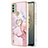 Funda Silicona Gel Goma Patron de Moda Carcasa con Anillo de dedo Soporte YB5 para Nokia C31