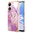 Funda Silicona Gel Goma Patron de Moda Carcasa con Anillo de dedo Soporte YB5 para Oppo A58 5G