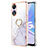 Funda Silicona Gel Goma Patron de Moda Carcasa con Anillo de dedo Soporte YB5 para Oppo A58 5G