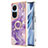 Funda Silicona Gel Goma Patron de Moda Carcasa con Anillo de dedo Soporte YB5 para Oppo Reno10 Pro 5G