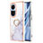 Funda Silicona Gel Goma Patron de Moda Carcasa con Anillo de dedo Soporte YB5 para Oppo Reno10 Pro 5G