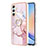 Funda Silicona Gel Goma Patron de Moda Carcasa con Anillo de dedo Soporte YB5 para Samsung Galaxy A24 4G