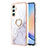 Funda Silicona Gel Goma Patron de Moda Carcasa con Anillo de dedo Soporte YB5 para Samsung Galaxy A24 4G