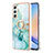 Funda Silicona Gel Goma Patron de Moda Carcasa con Anillo de dedo Soporte YB5 para Samsung Galaxy A24 4G