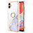 Funda Silicona Gel Goma Patron de Moda Carcasa con Anillo de dedo Soporte YB5 para Samsung Galaxy F04