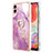 Funda Silicona Gel Goma Patron de Moda Carcasa con Anillo de dedo Soporte YB5 para Samsung Galaxy M04