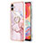 Funda Silicona Gel Goma Patron de Moda Carcasa con Anillo de dedo Soporte YB5 para Samsung Galaxy M04