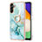 Funda Silicona Gel Goma Patron de Moda Carcasa con Anillo de dedo Soporte YB5 para Samsung Galaxy Quantum4 5G