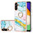 Funda Silicona Gel Goma Patron de Moda Carcasa con Anillo de dedo Soporte YB5 para Samsung Galaxy Quantum4 5G